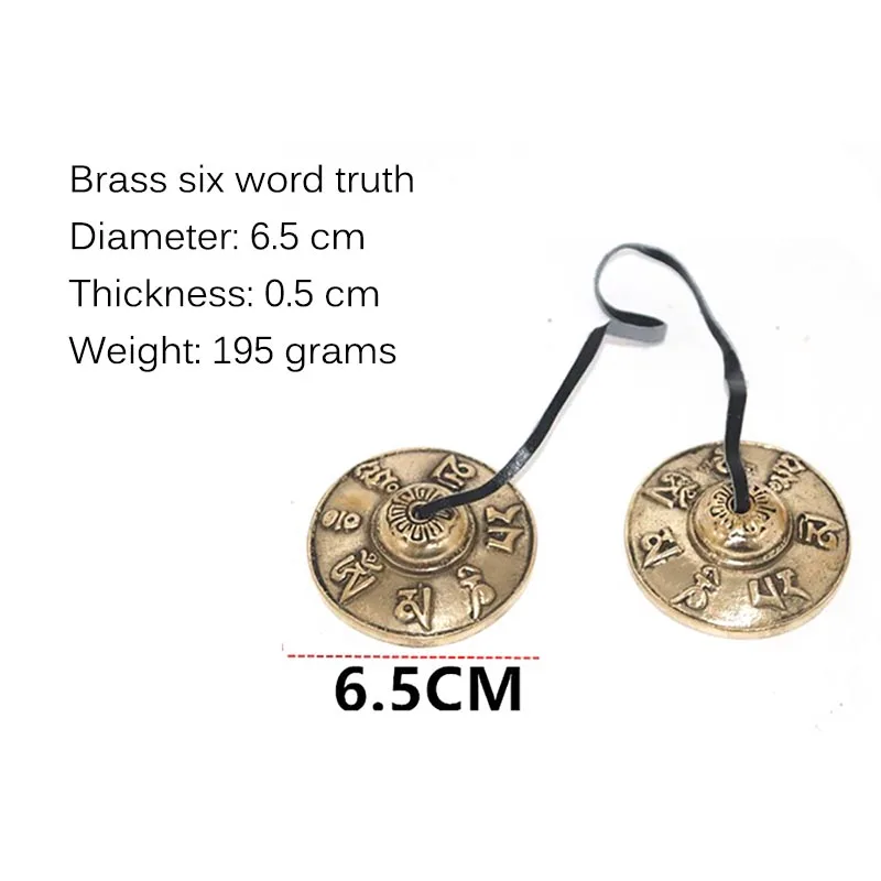 6.5cm Tibetan Bell Meditation Handcrafted Cymbal Bell Copper Crisp Sound Symbols Buddhist Temple with Bag tibetan cymbals