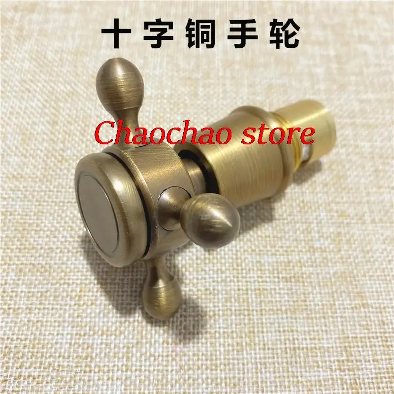 All copper faucet handle cross plum blossom hand wheel antique double-handle faucet valve core faucet valve faucet handle