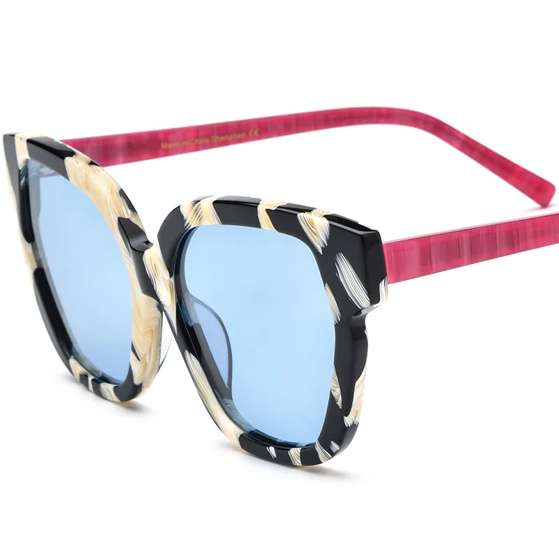 Niche literary cat-eye square sunglasses polarized UV400 men retro personality driving colored glasses match multi-colored women