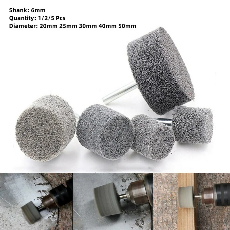 

1/2/5Pcs Nylon Fiber Polishing Wheel Abrasive Tools 6mm Shank Grinding Head Sharpening Head For Drill Grinder 20/25/30/40/50mm