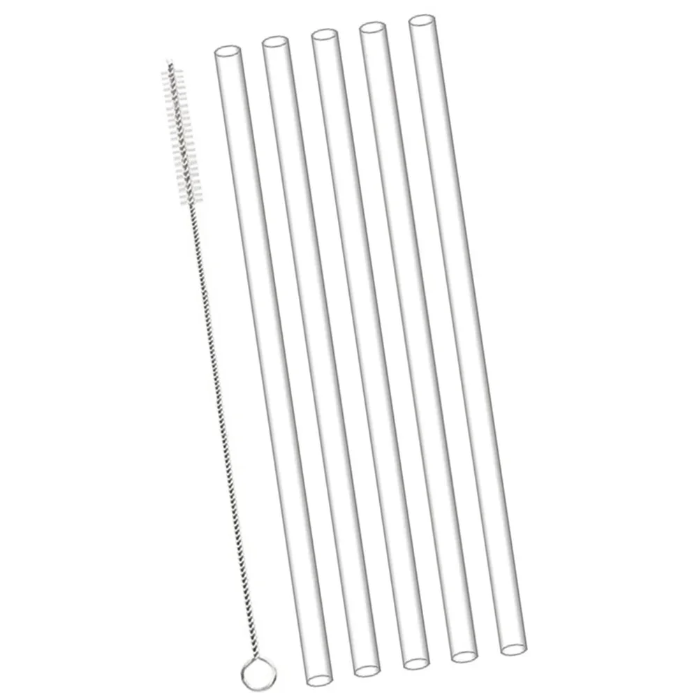 Transparent Replacement Water Cup Straw for 40oz Durable and Food Grade Tritan Material 5 Straws Plus Brush