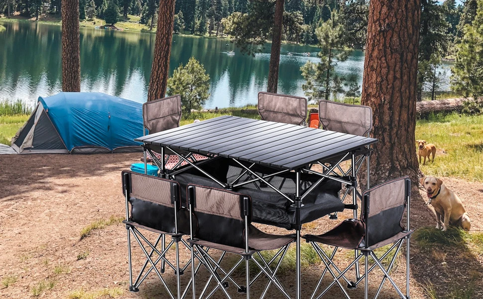 Camping table and chairs