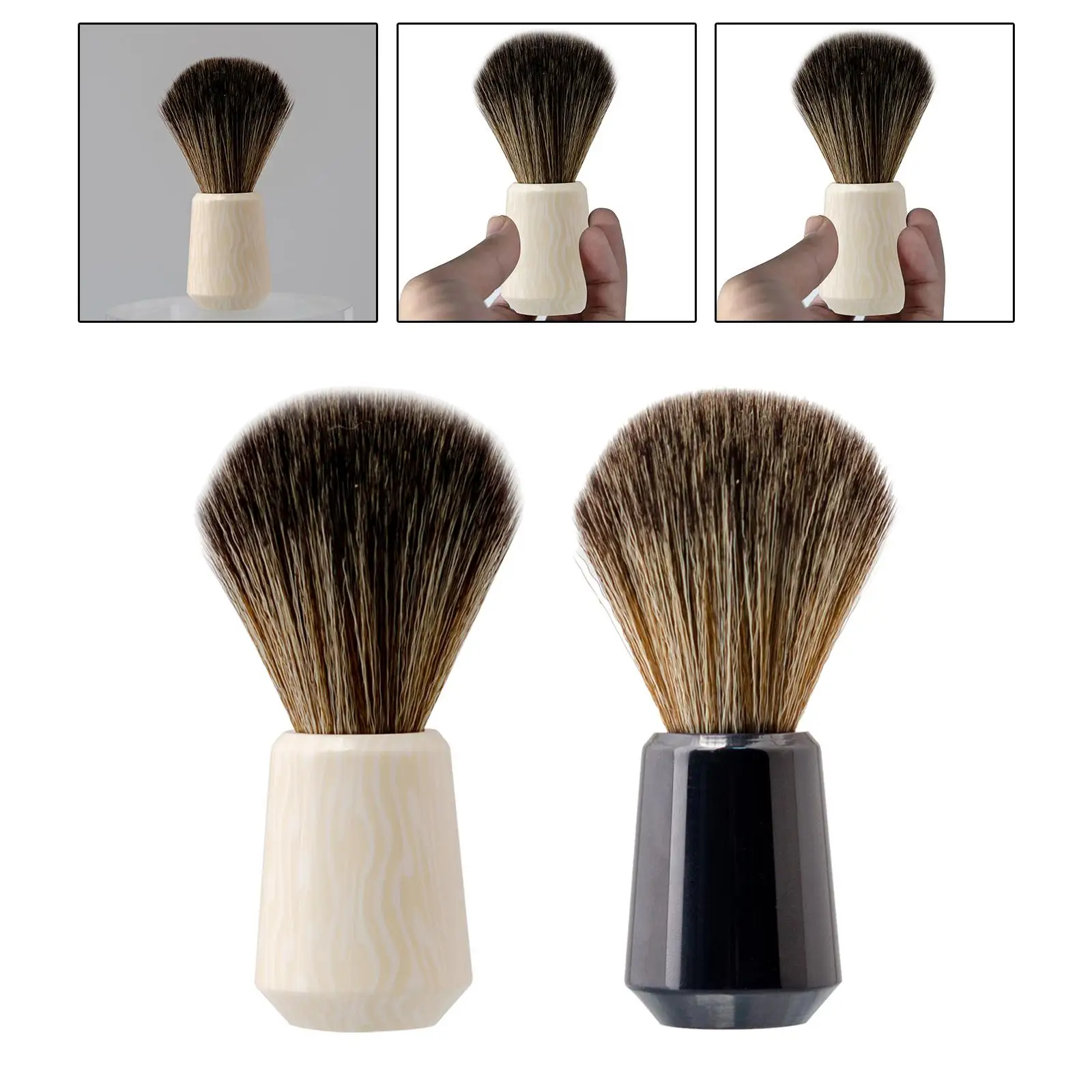 Men Shaving Brush Accessories Lightweight for Wet Shave Facial Beard Cleaning Resin Handle for Barbershop Hair Salon Home Travel