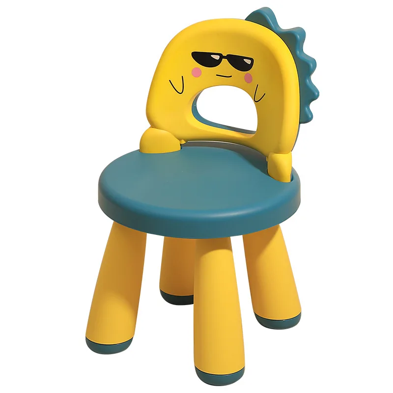 Children's Learning Painting Stool Plastic Seat Home Cartoon Baby's Chair Kindergarten Small Bench Backrest Chair