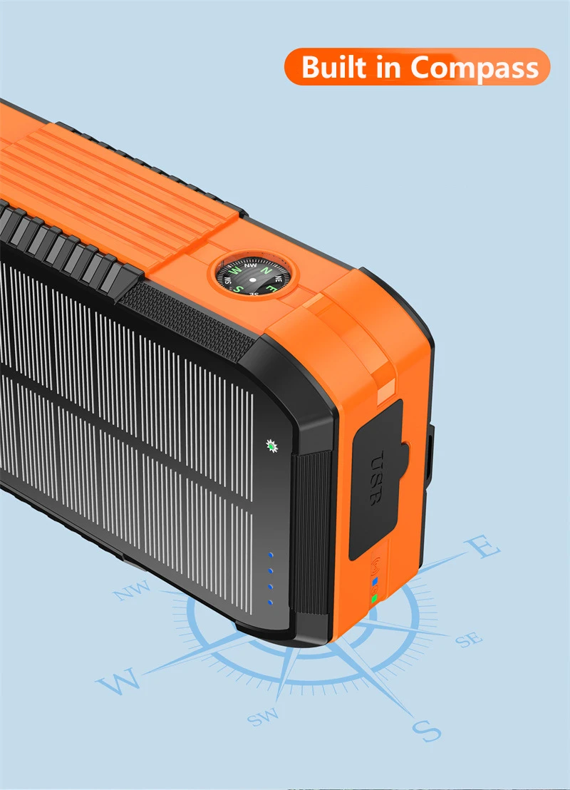 Hand Crank Solar Power Bank Wireless Fast Charger For Smartphones_voghion.com