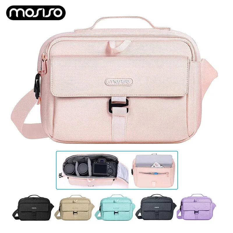 

Camera Bag Case DSLR SLR Mirrorless Photography Compact Crossbody Padded Shoulder Bag with Rain Cover for Canon Nikon Sony