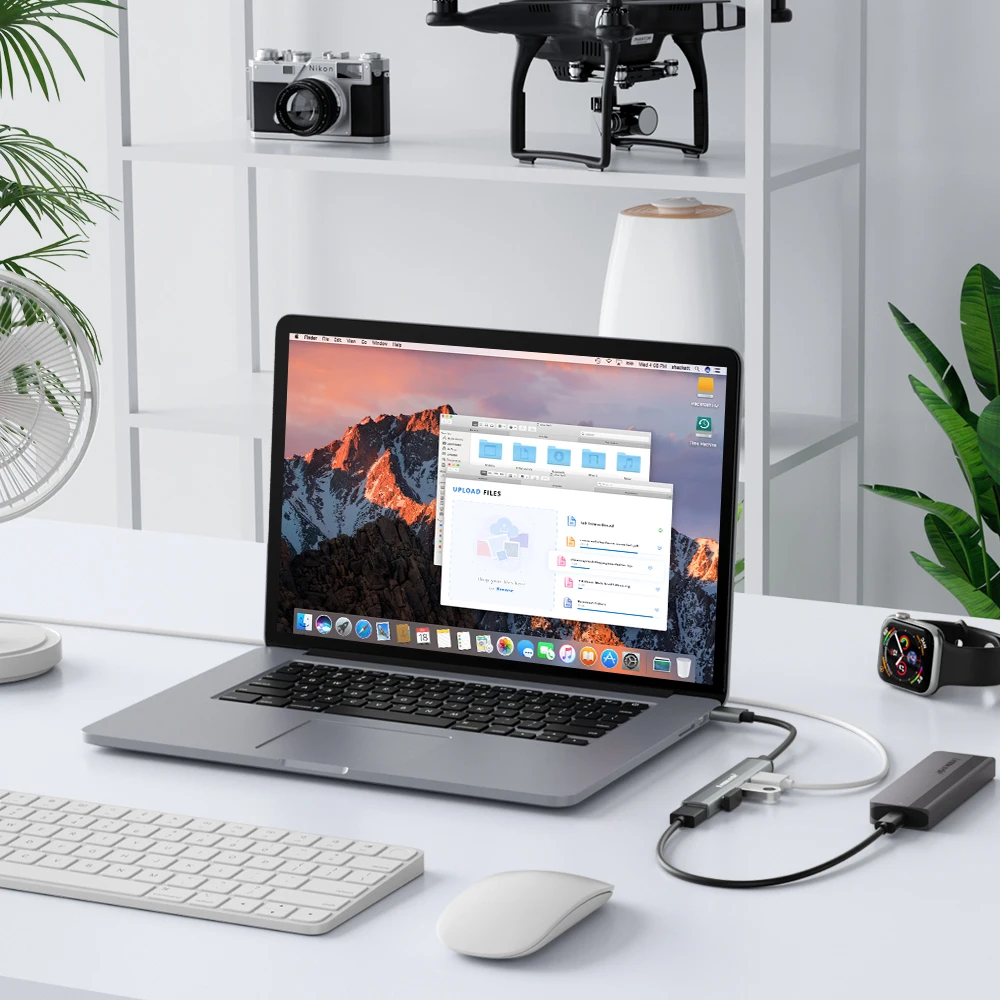 Lemorele 60cm 4Ports USB HUB OTG USB A 3.0 Adapter Multi Splitter Adapter Laptop Accessories For Xiaomi Lenovo Macbook Pro 4