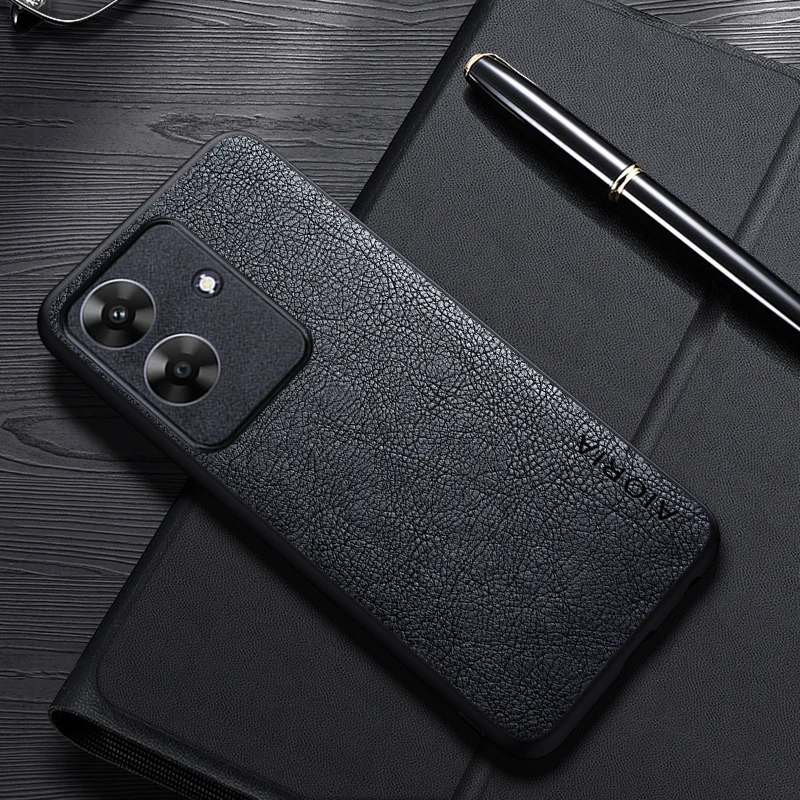 Luxury Leather Business Phone Case with Simple Design
