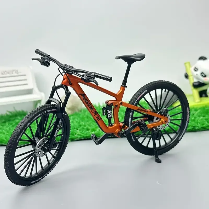 New 1:8 Mini Alloy Bicycle Model Diecast Metal Toy Bikes With Shock Absorber Mountain Finger Bicycle Simulation Collection Toys