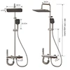Piano Key Shower Full Set Digital Display Showers System Set Hot and Cold Shower Faucet Rainfall Bathtub Booster Shower 5