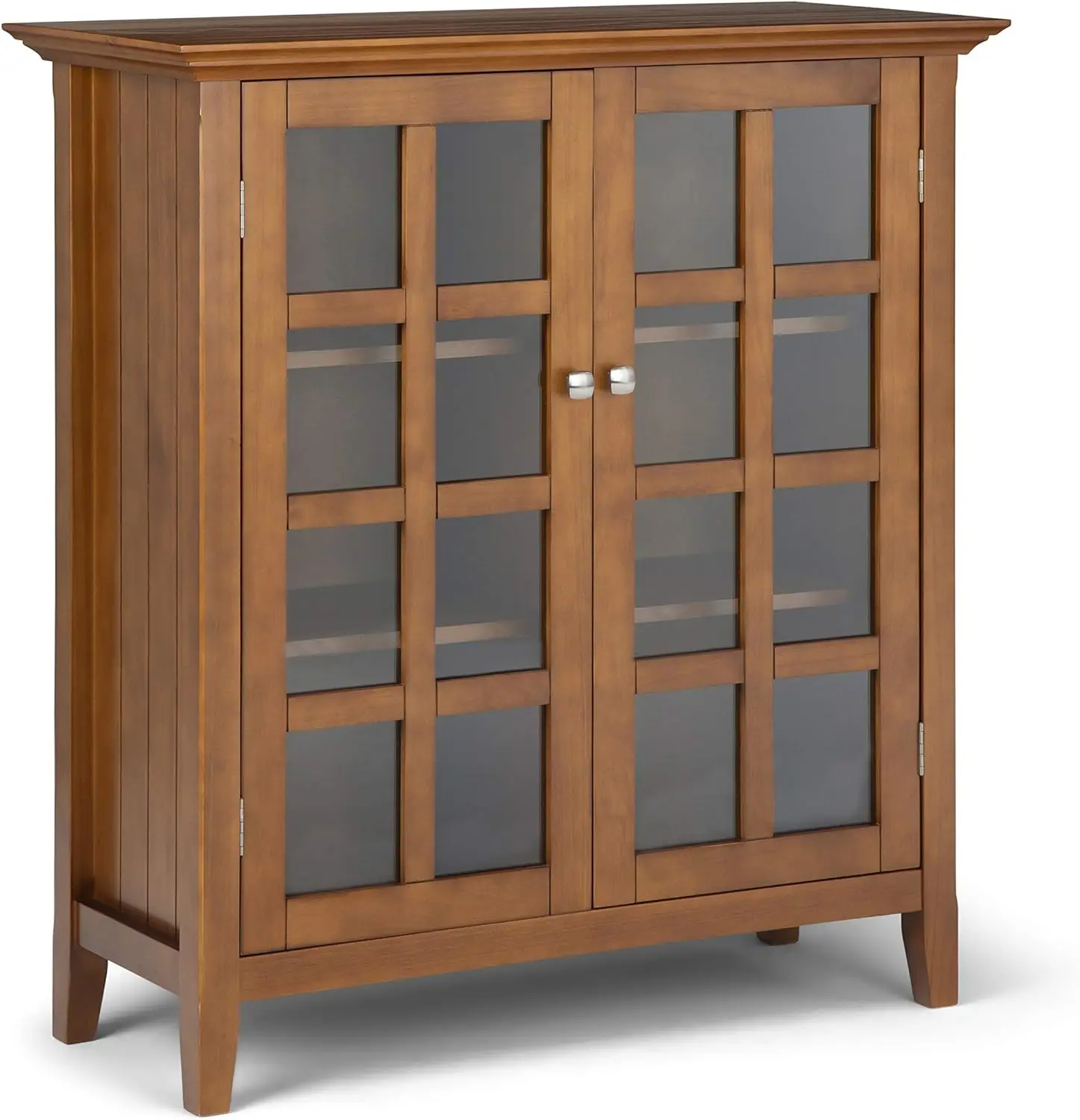 

SIMPLIHOME Acadian SOLID WOOD 39 inch Wide Transitional Medium Storage Cabinet in Light Golden Brown,