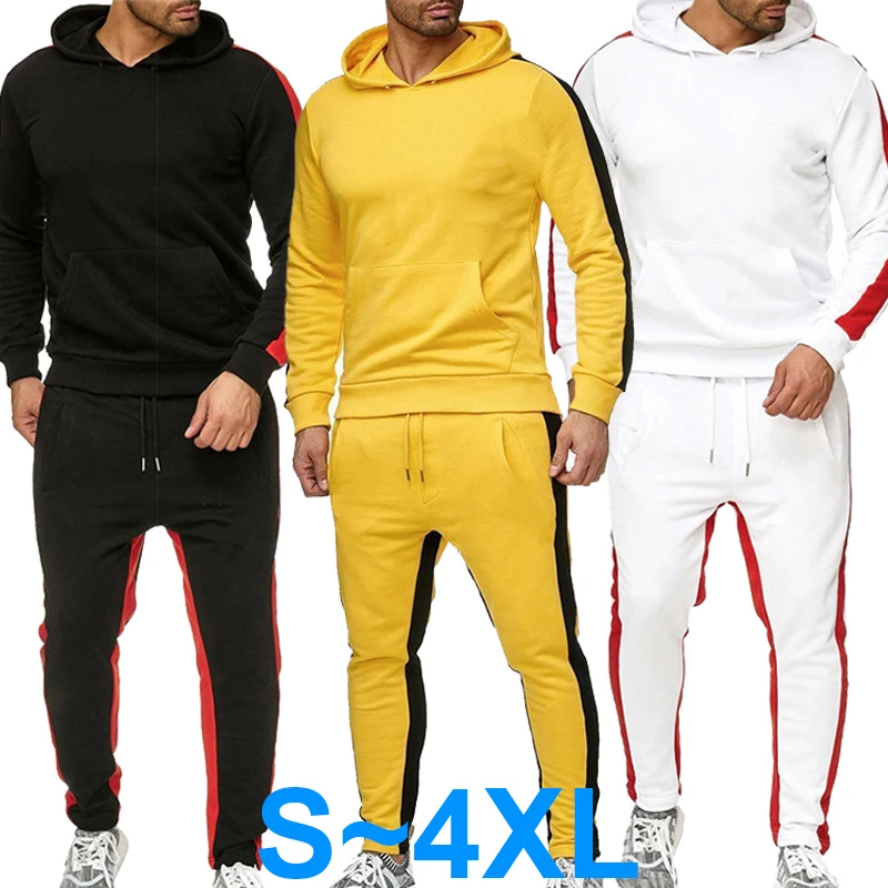 Men's set fashion sportswear jogging suit striped long sleeved hooded sportswear suit hoodie+sports pants two-piece set 2022 fashion men s hoodie long pants 2 piece set sports shirt sports pants men s fitness hoodie top jogging pants set