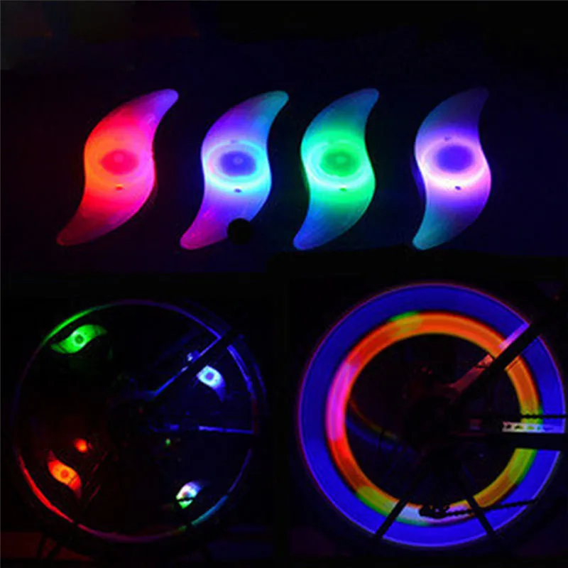 1PC Bicycle Light Bike Lamp Tyre Tire Valve Caps Wheel Spokes Cycling Lanterns Bicycle Accessories 4 Colors Waterproof bicycle parts bike accessories