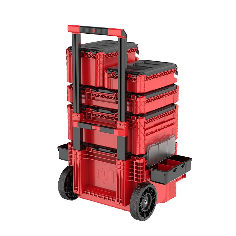 Adjustable Organizer Tray Durable Folding Toolbox Plastic Material Secure Storag