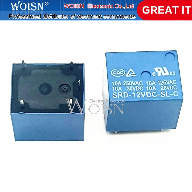 10 Pz Srd-12Vdc-Sl-A Srd-12Vdc Dip-4