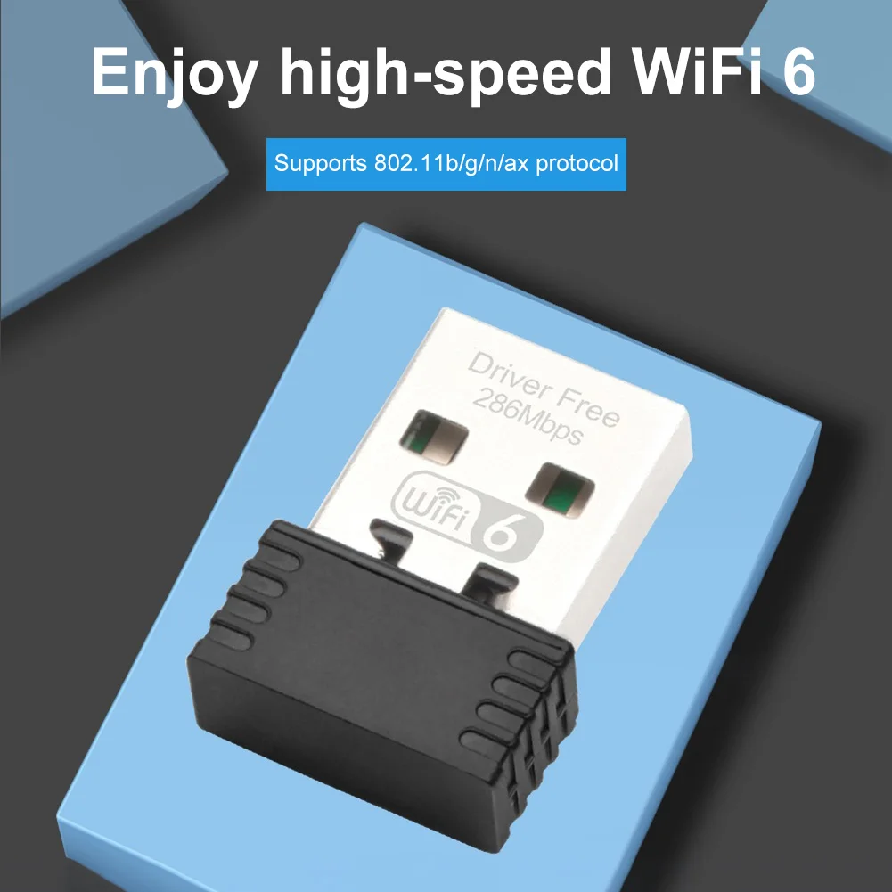 WIFI6 USB WIFI Network Card Free Drive 2.4GHz USB Dongle Wi-Fi Adapter 802.11b/g/n/ax for PC/Laptop/Desktop