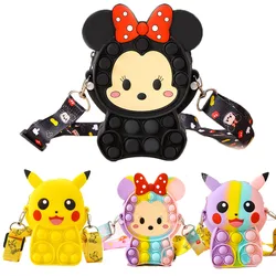 Porte monnaie 2 en 1 pour filles, sac à bandoulière à bulles en Silicone, sac à épaule sensoriel anti stress, jouets sensoriels, cadeaux pour enfants 