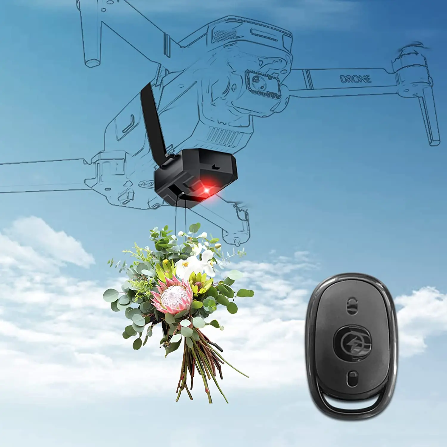 Drone Airdrop Thrower For DJI Mavic 3 Pro AIR 2/2S/3/3 Pro MINI 2 Remote Airdrop Air Drop System Fishing Bait Wedding Ring UAV Parachute