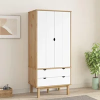 Wardrobe 30.1 "x20.9" x67.7 "solid wood pine, easy to assemble: bedroom handrails and wardrobe 1