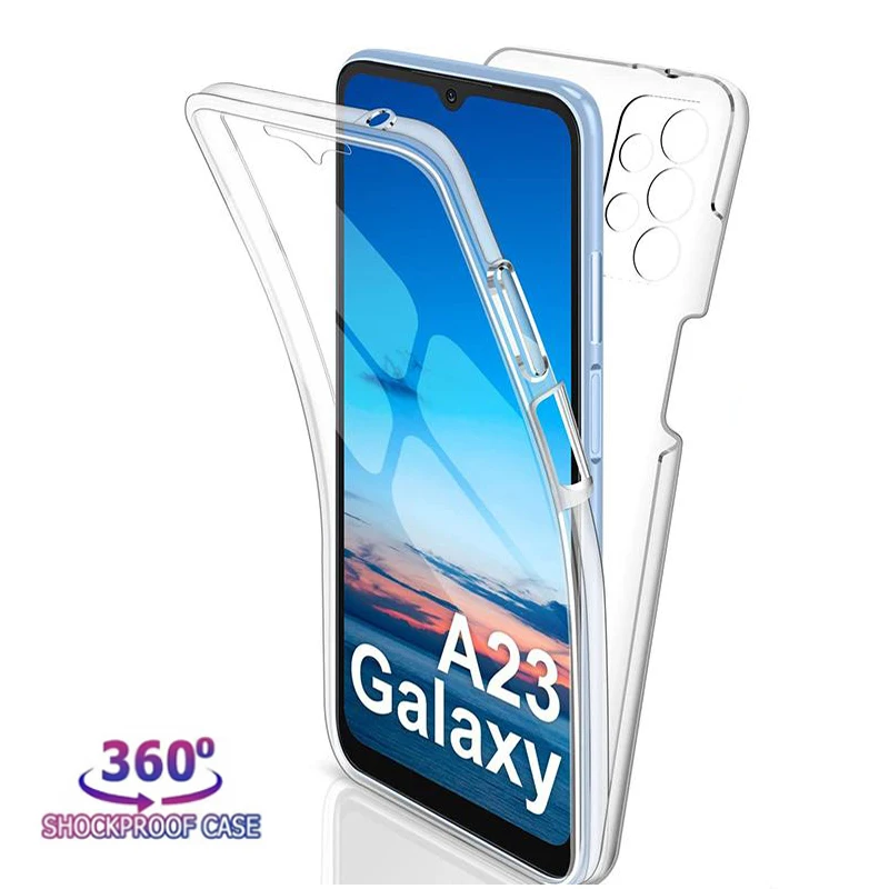 360 Full Body Front+Back Case For Samsung A23 A24 A25 A55 A54 A53 A52 A32 A33 A34 A14 A15 A05 A05S A12 A13 Clear PC Hard Cover