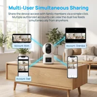 Caméra de surveillance WiFi ARCCTV 4MP à double objectif, HD, conversation bidirectionnelle, vision nocturne IR, caméra de sécurité sans fil 360° °   Suivi automatique 5