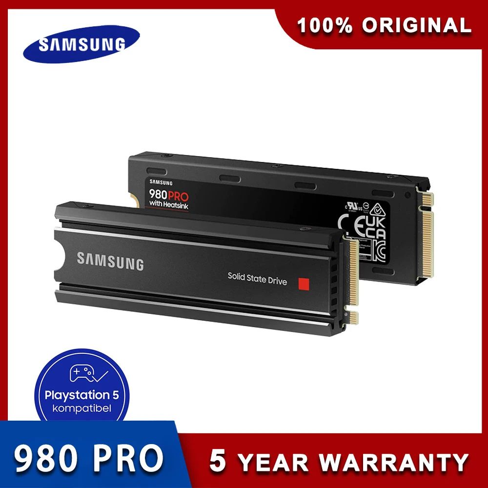 Original Samsung 980 Pro Ssd With Heatsink 2tb 1tb Pcie4 0 Gen 4 Nvme M 2 2280 Internal Solid State Heat Control Ps5 Compatible Aliexpress