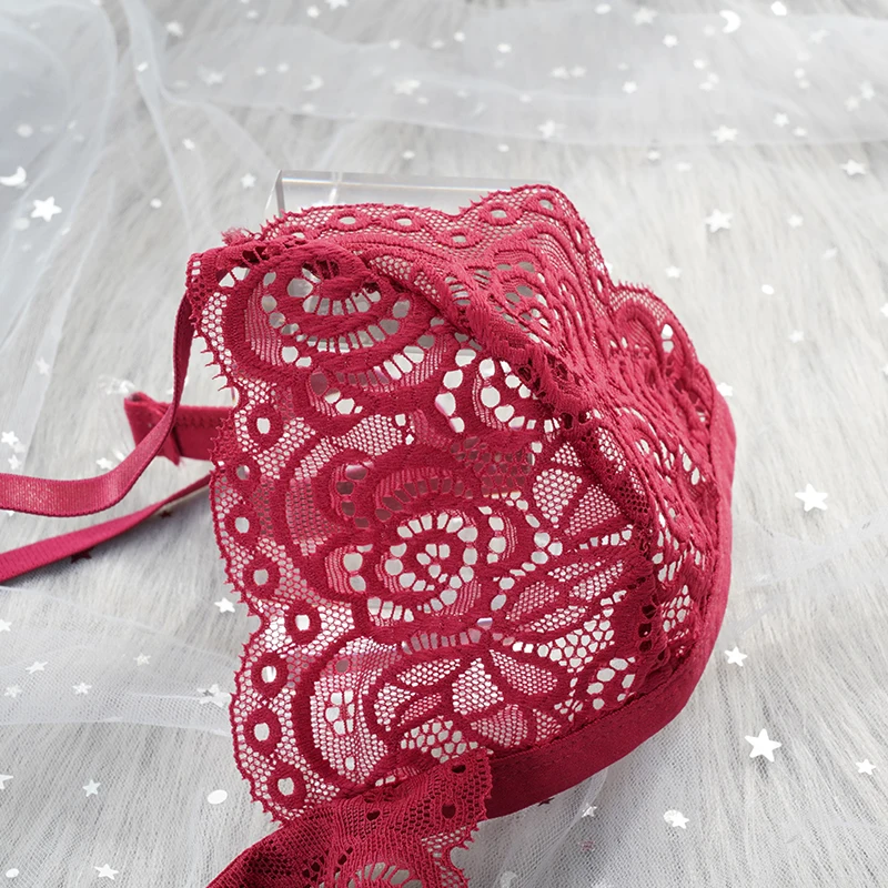Women Ultra Thin Sexy Lace Bras Transparent Wireless Push Up Bra Unlined Comfort Underwear Bralette Sexy Lingerie Top