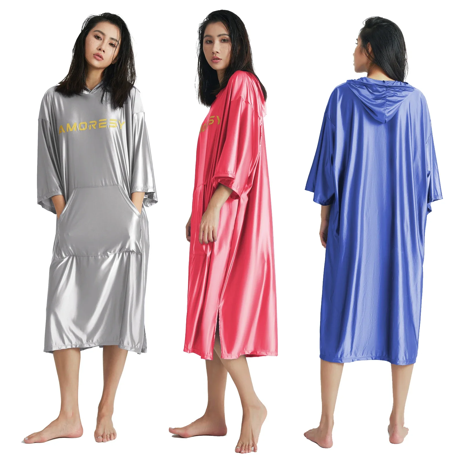 

Amoresy Quick-drying Cloak Swimming Towel Absorbent Beach Adult Changing Bathrobe Hooded Swimwear Swimsuit