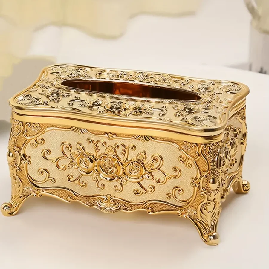 European Rose Tissue Box For Home, Kitchen, Living Room, Bedroom, Hotel, Restaurant, Napkin Extraction Box, Plastic Storage Box 4