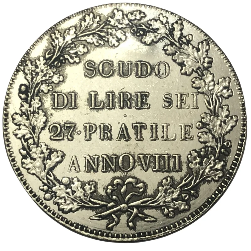 

Italian states 1800 Cisalpine Republica 1 Scudo, 6 Lire silver plated copy coin