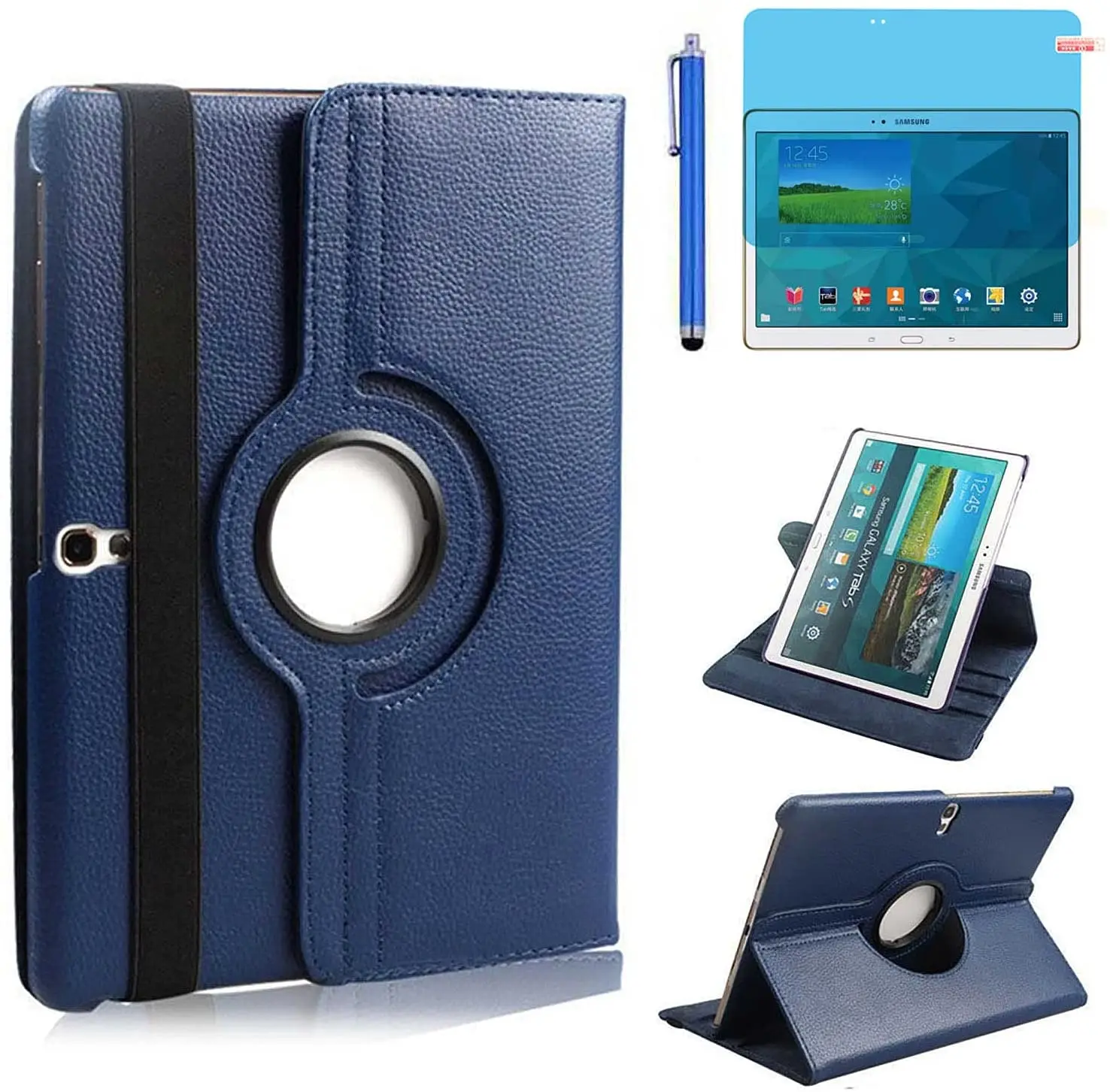 For Samsung Galaxy Tab S 10.5 T800 T801 T805 tablet PU Leather Rotating Stand Case Cover Glas | Компьютеры и офис