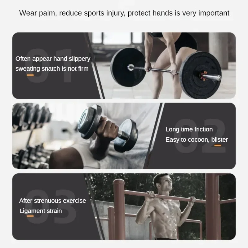 1PC Strength Training Cowhide Hand Guards Fitness Weight Lifting Wrist Guards Pull-up Hard Pull Gloves Assist Grip Assist Strap 4