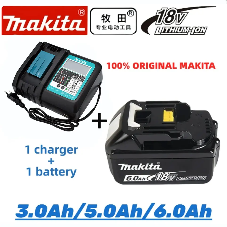 

100% Original Makita18V 6.0Ah 3.0Ah 5.0Ah Li-ion Battery Charger DC18RF BL1840 BL1830 BL1430BL1440 DC18RC Tool With USB Port