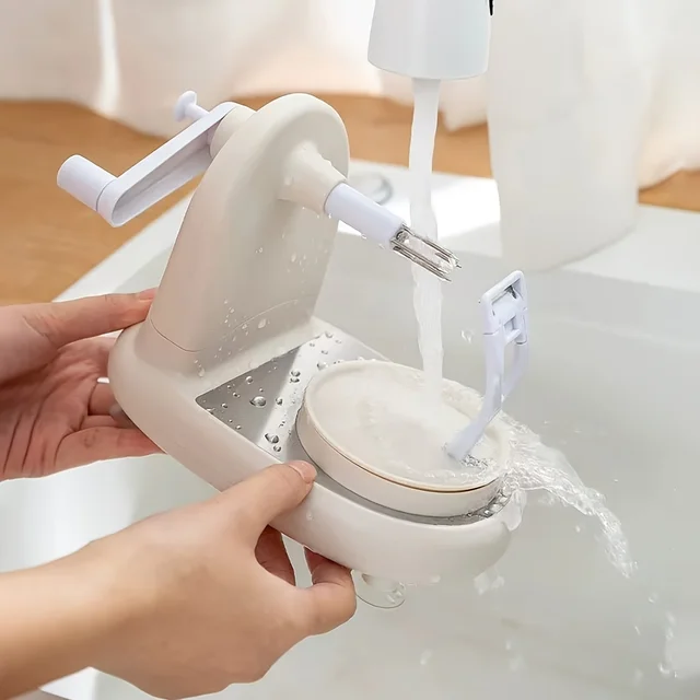 Manual Food Crusher Multifunctional with Stainless Steel Blades Apple Peeler Plastic Hand Crank Fruit Peeler for Kitchen Gadgets 4