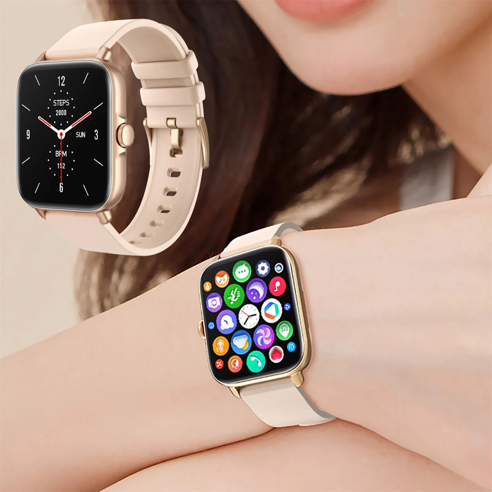 Smart Watch Stress Management Y22 1.7 Inch Screen Men Women Fitness Smart Watch With Heart You Can Text And Call On