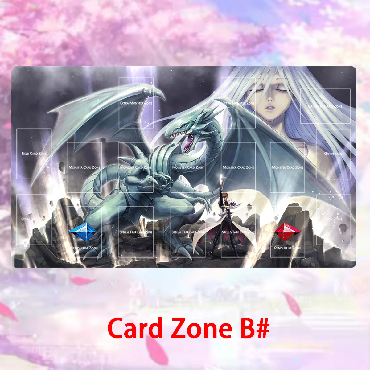遊戯王プレイマット SAGA OF BLUE-EYES WHITE DRAGON YuGiOh Blue-Eyes White Dragon Playmat Seto Kaiba Kisara TCG