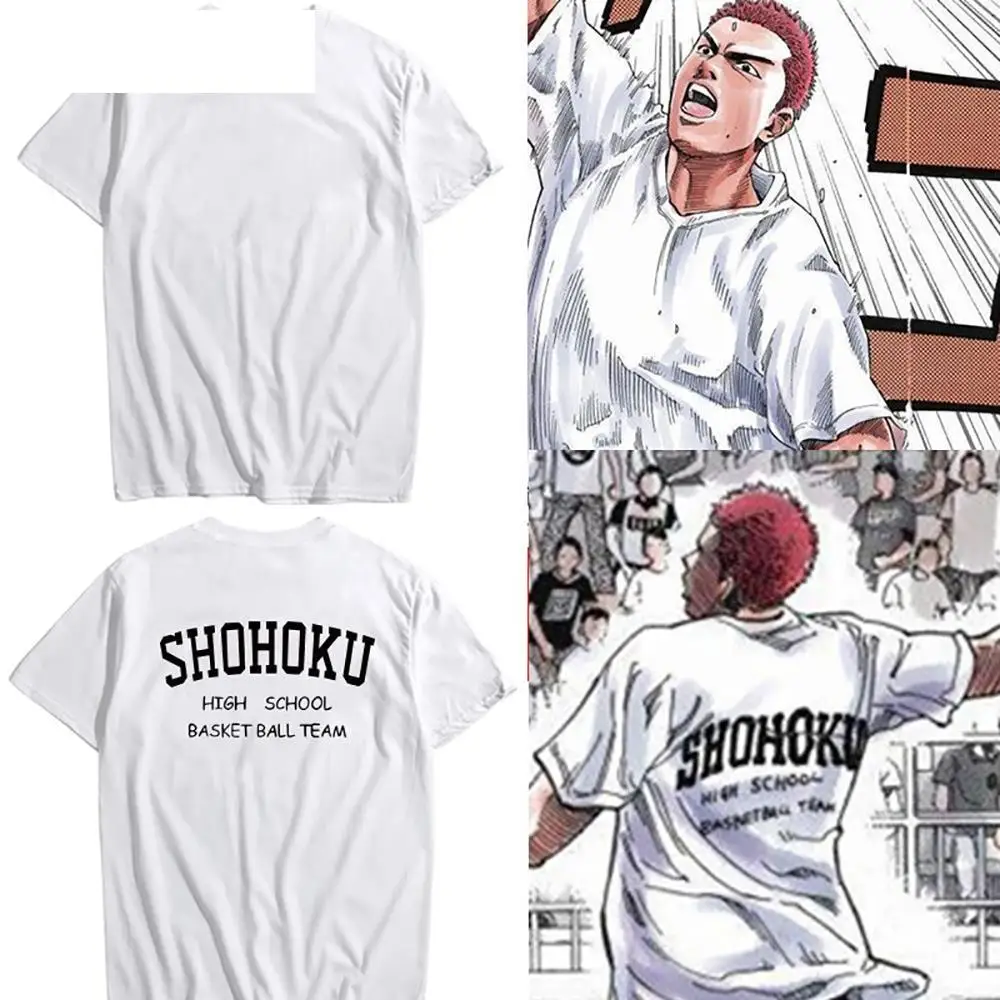 

Anime Slam Dunk T Shirt Men/Women Harajuku Graphic Hanamichi Tshirt Unisex Manga Cartoon Aesthetic Letter Print Cotton Tee Shirt