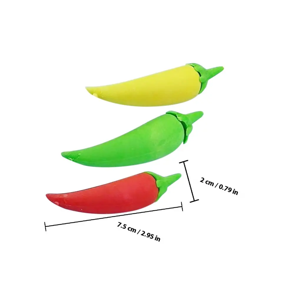 24Pcs 재미있는 음식 지우개 미니 레드 칠리 모양 소프트 Tpr 지우개 공예 지우기용 책상 장식 교실 상품 카와이 문구류