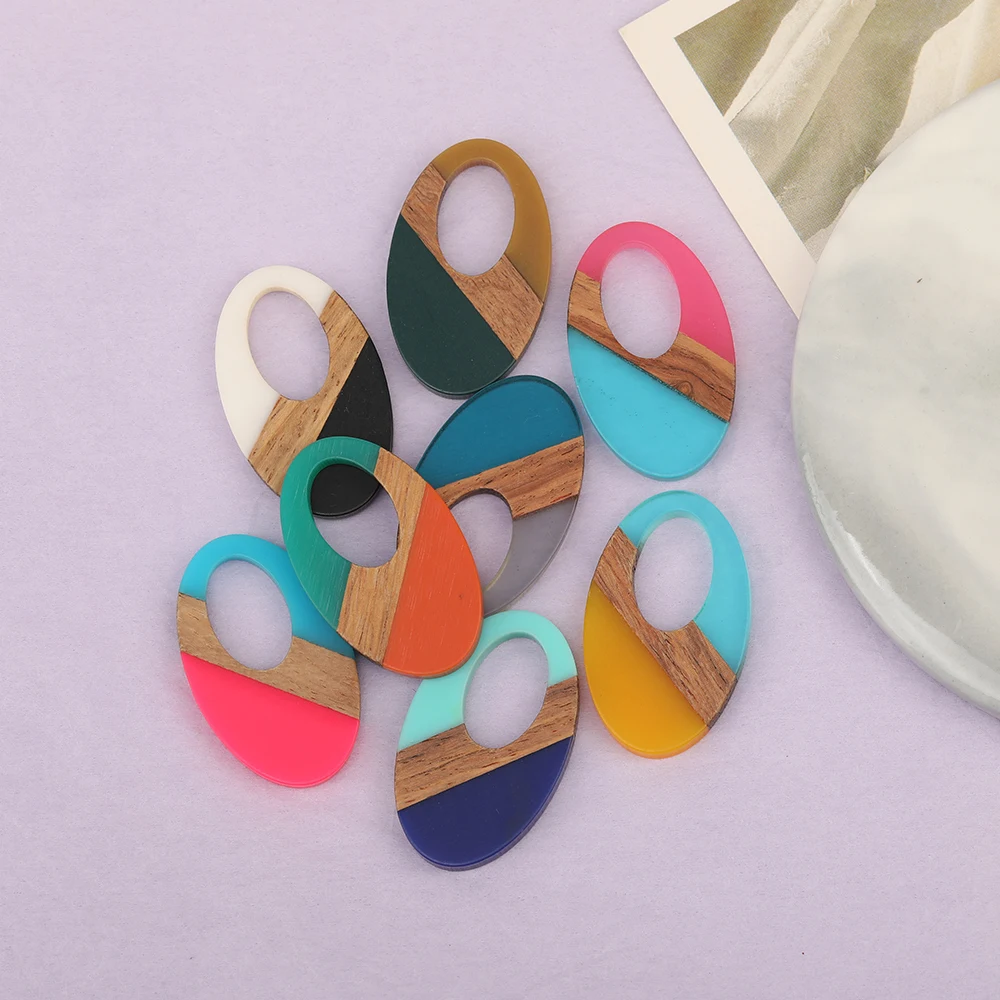 Cordial Design 50Pcs 21*35MM Jewelry Accessories/Natural Wood & Resin/Oval Shape/Hand Made Charms/Jewelry Findings & Components - cordial