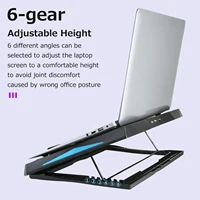 Under 17inch Laptop Cooling Pad with 6 Fans,6 Height Adjustable Stand,Laptop Cooler With Mobile Phone holder - Image 4