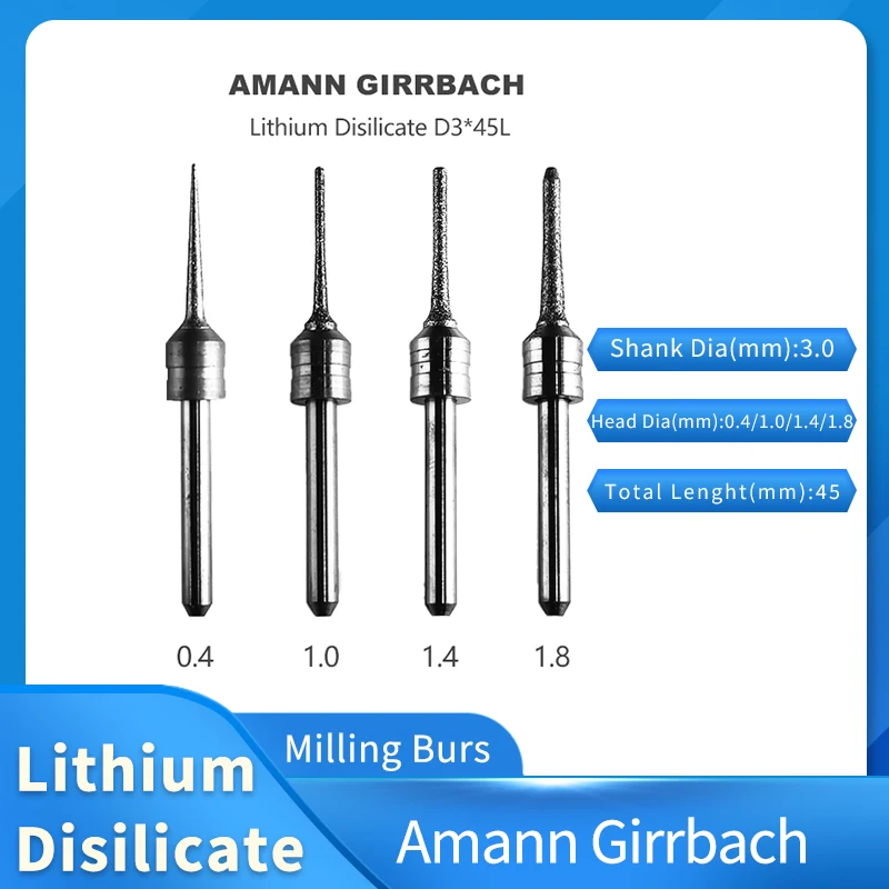 AmannGirrbachLithiumDisilicateMillingBursforDentalEmaxD318mm