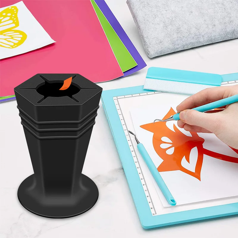 Waste Storage Box Waste Storage Ball Adsorption Silicone Suctioned Can Scrapbooking Tools Light Weight Weeding Scrap Collector Suction Cup Handicraft Craft Suction Vinyl Weeding Scrap Collector 