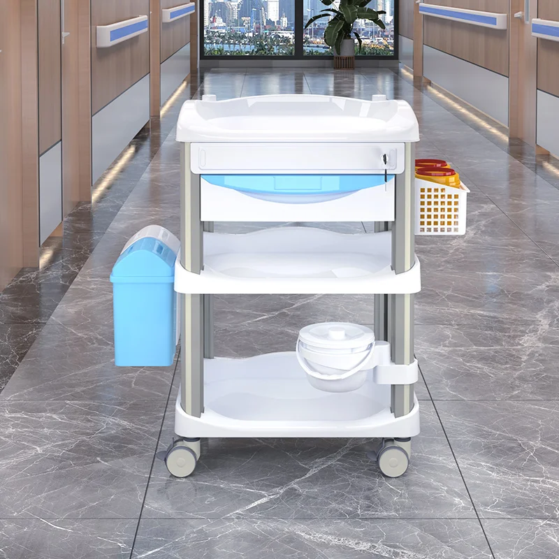 High Quality ZL301C Hospital Medical Equipment Crash Wheels Patient Care Instrument Nursing Clinical Trolley With Locks