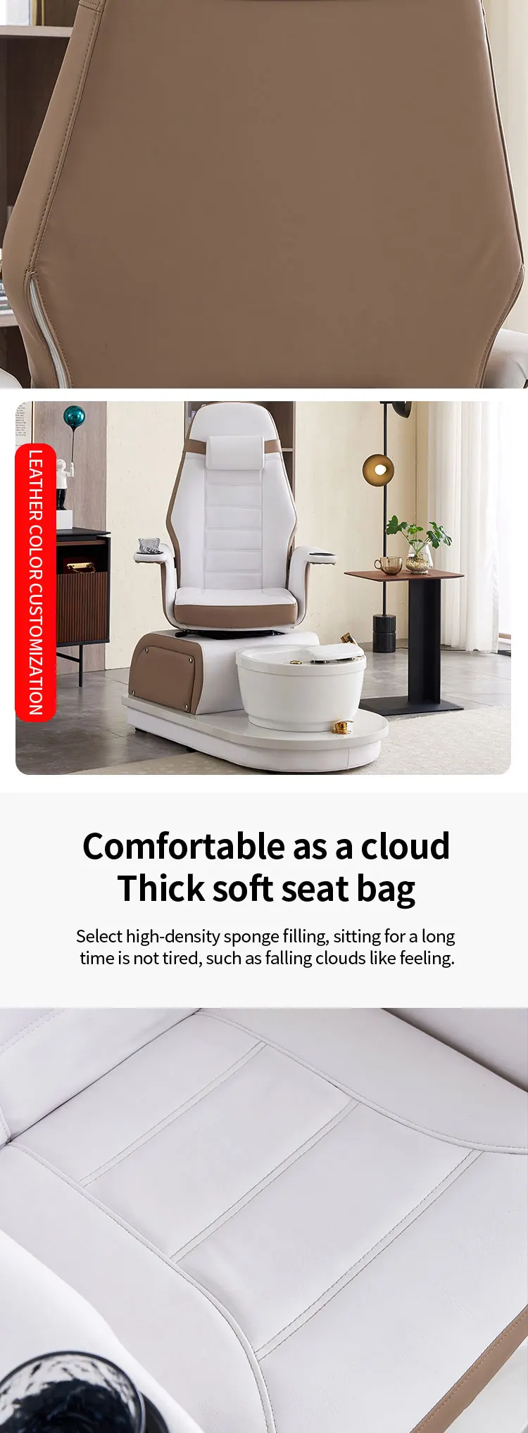 Description Picture 5 of itemElectric pedicure massage sofa Pedicure Foot wash Foot bath sofa stool Beauty shop Manicure Manicure chair can be rotated