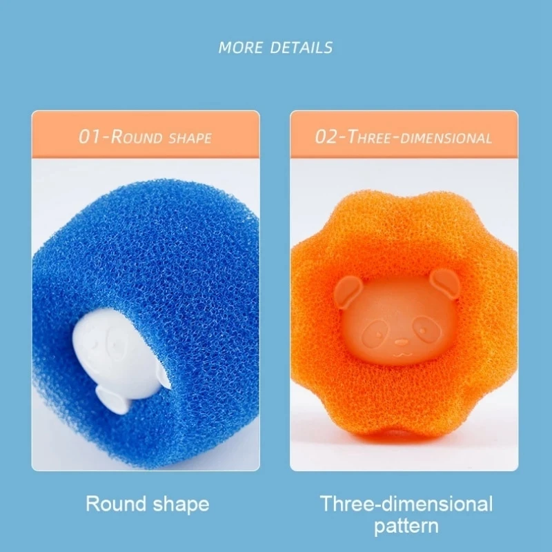 Washing Laundry Ball Kit Hair Remover Pet Clothes Cleaning Tool Removal Catcher Fiber Collector Reusable Ball Lint Catcher Home