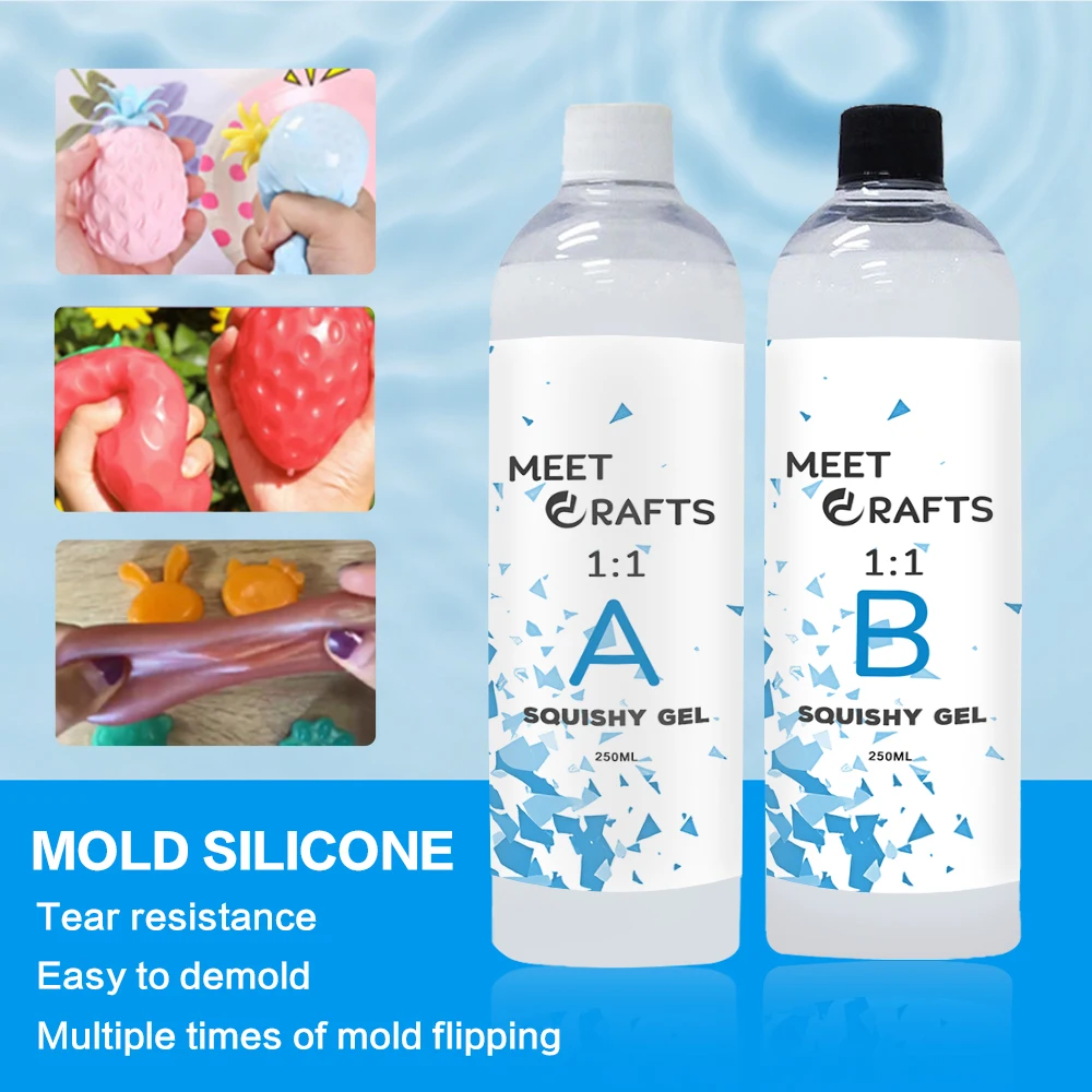Meetcrafts 스퀴시 실리콘 DIY 수제 감압 압착 장난감, Hitohada 젤, 500ml, 1000ml