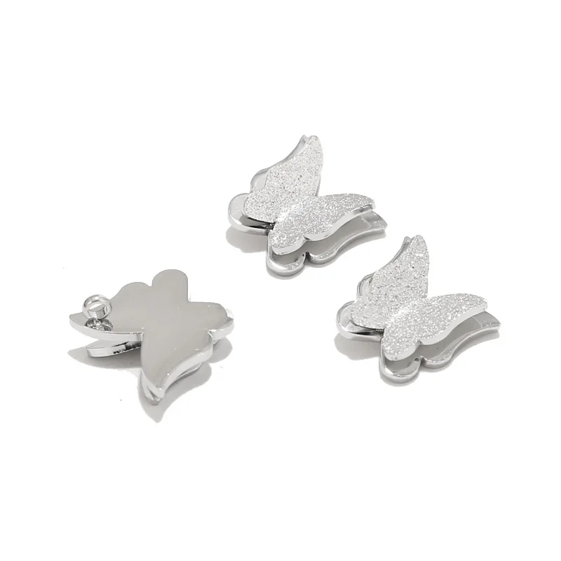

6pcs Stainless Steel 12*13mm Charm Fashion Butterfly Pendants Accessories For DIY Necklaces Making Findings New