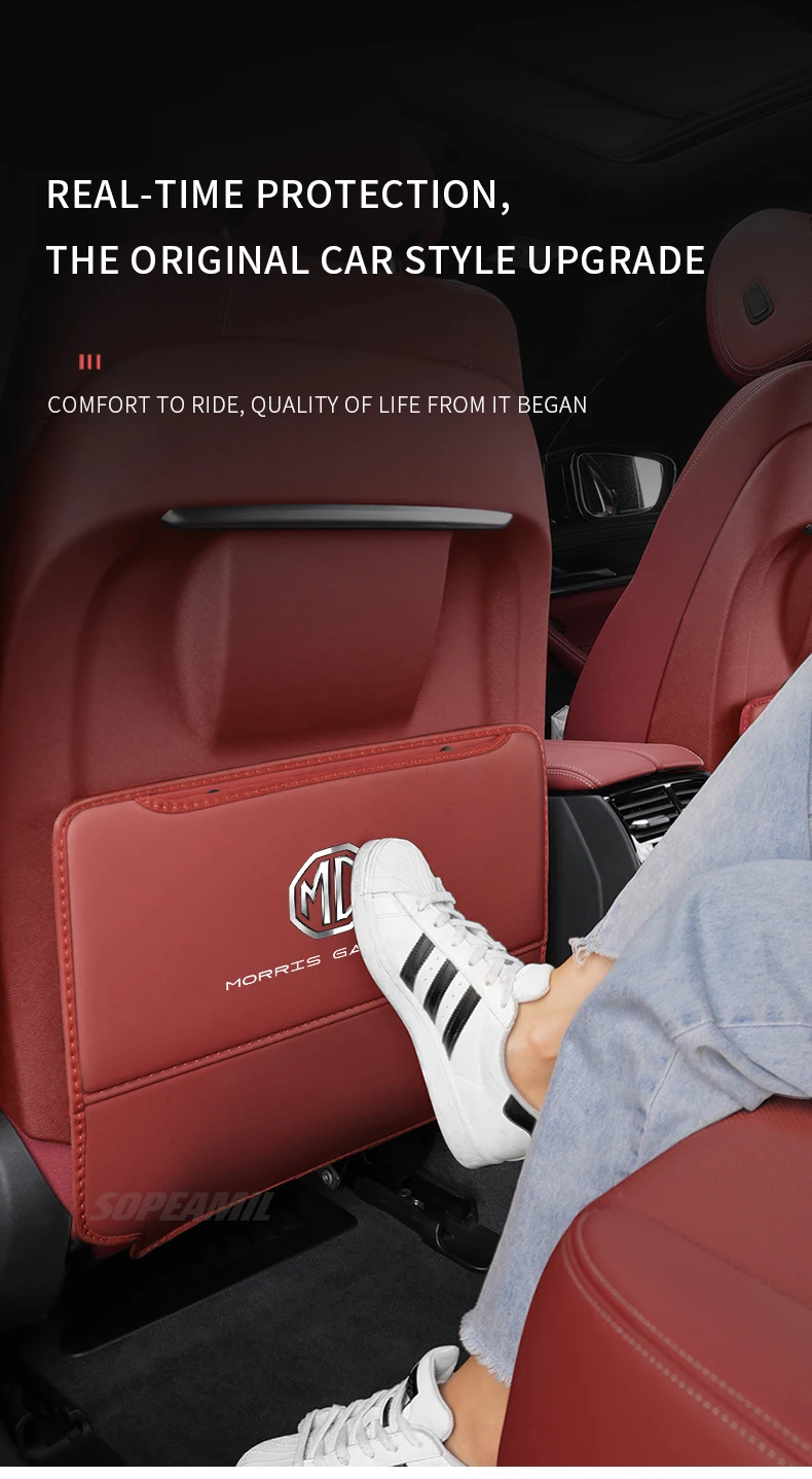 Auto Sitz Zurück Lagerung Tasche Hinten Rückenlehne Schutz Anti-kick Pad Für MG ZS HS ES5 MG4 EV Elektrische S5 EV MG3 MG5 MG6 MG7 EIN EZS – Detail 7