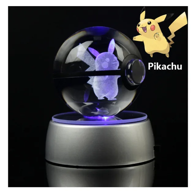 Bola de cristal de Pikachu - Pokémon en 3D con Luces Led 1