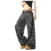 High Waist Camouflage Wide Leg Casual Pants Women Summer Loose Slimming Outdoor Mountain Climbing Pants Multi Pocket Workwear Tr